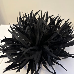 Large Silk flower brooch. Flower pin. Black color. Big flower brooch. Packed as a gift image 5