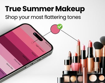 True Summer Makeup Palette for Shopping + Tips | Easy-to-Use PDF | Seasonal Makeup Color Palette | Color Analysis