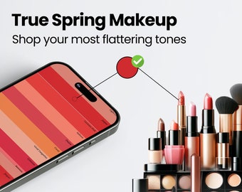 True Spring Makeup Palette for Shopping + Tips | Easy-to-Use PDF | Seasonal Makeup Color Palette | Color Analysis