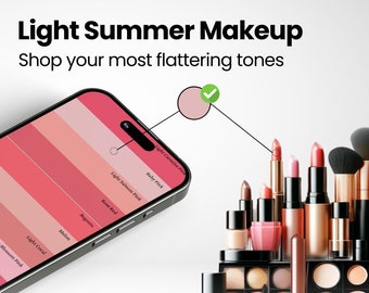 Light Summer Makeup Palette for Shopping + Tips | Easy-to-Use PDF | Seasonal Makeup Color Palette | Color Analysis