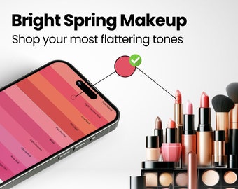 Bright Spring Makeup Palette for Shopping + Tips | Easy-to-Use PDF | Seasonal Makeup Color Palette | Color Analysis