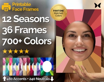 Color Analysis Seasonal Color Face Frames 12 Seasons | DIY Seat Frames | A4 PDF & PNG | Best for print | Highest Quality | Armocromia