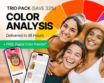 Color Analysis Trio Pack - Find your season and learn how to celebrate your beauty | Comprehensive guide + Your season's color palette FREE*