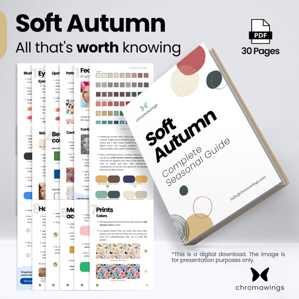 Soft Autumn Complete Guide | All that's worth knowing | PDF Digital Download | Color Analysis Kit | Color Palette