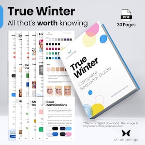 Guide complet du vrai hiver | Tout ce qu'il faut savoir | Téléchargement numérique PDF | Kit d'analyse des couleurs | Palette de couleurs