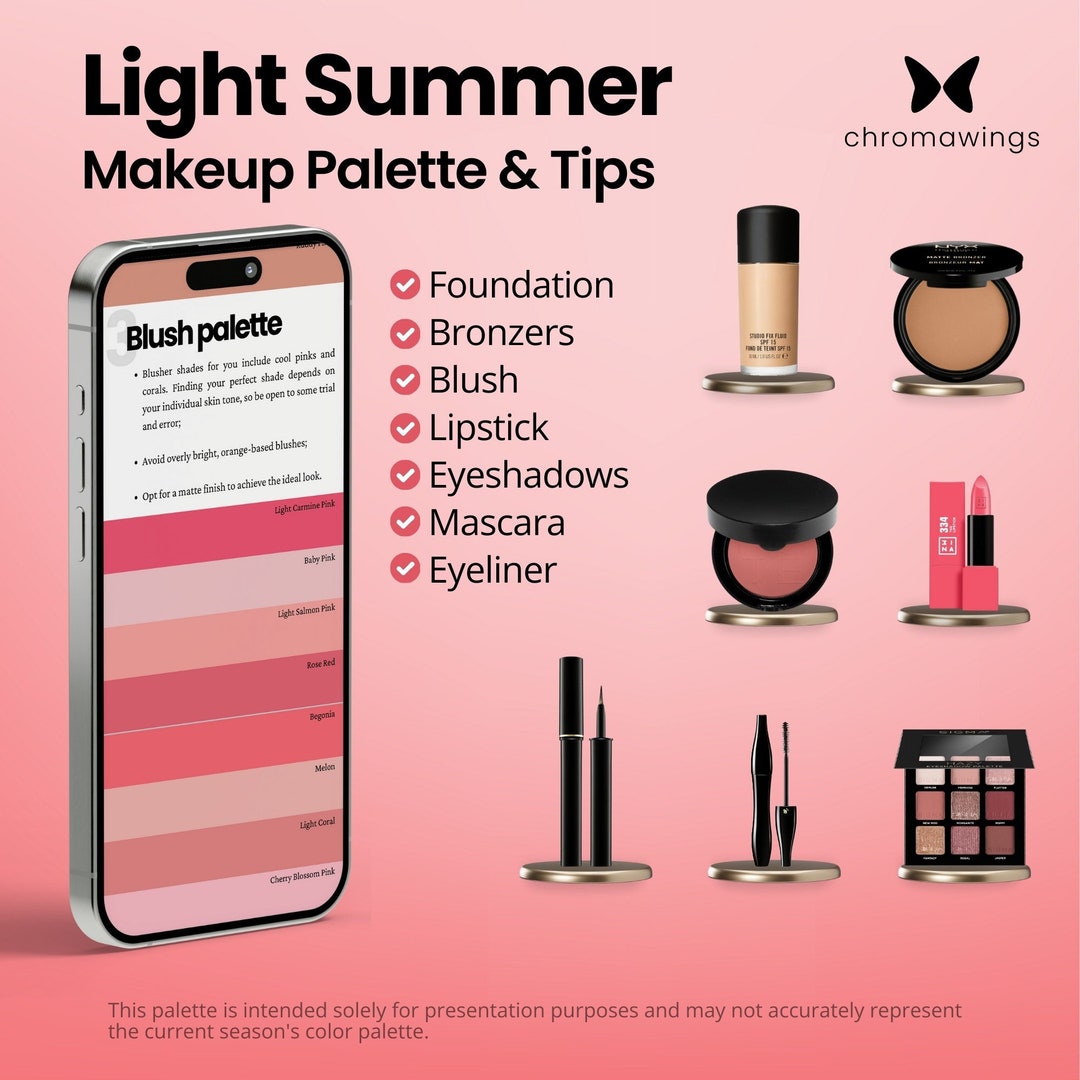 Light Summer Makeup Color Palette With Tips on How to Use It for Each