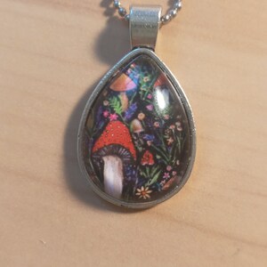 Blue And Green Teardrop Pendant, Fused Glass Necklace, Teal Blue, Baby Blue, Transparent And