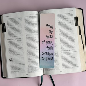Marque-page Les racines de votre foi | Marque-page plastifié art juif messianique Judaica arbre de vie | Ecriture de la Torah Parole de Dieu cadeau religieux pp