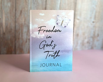 Freedom in God&#39;s Truth Journal | daily scripture verse Bible study journaling | Christian religious faith A5 college ruled colorful notebook