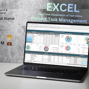 Menedżer śledzenia zadań projektu Excel: Harmonogram pracy w weekendy, śledzenie postępów (wersja cyfrowa do pobrania)