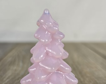 Crown Tuscan Pink Glass Holiday Christmas Tree 2.75" - Glam Holiday Decor