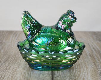 Vintage FENTON BLUE Hobnail Glass Shoe With Cats Head