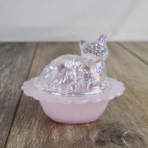 Vintage Glass Cat Nest - Etsy
