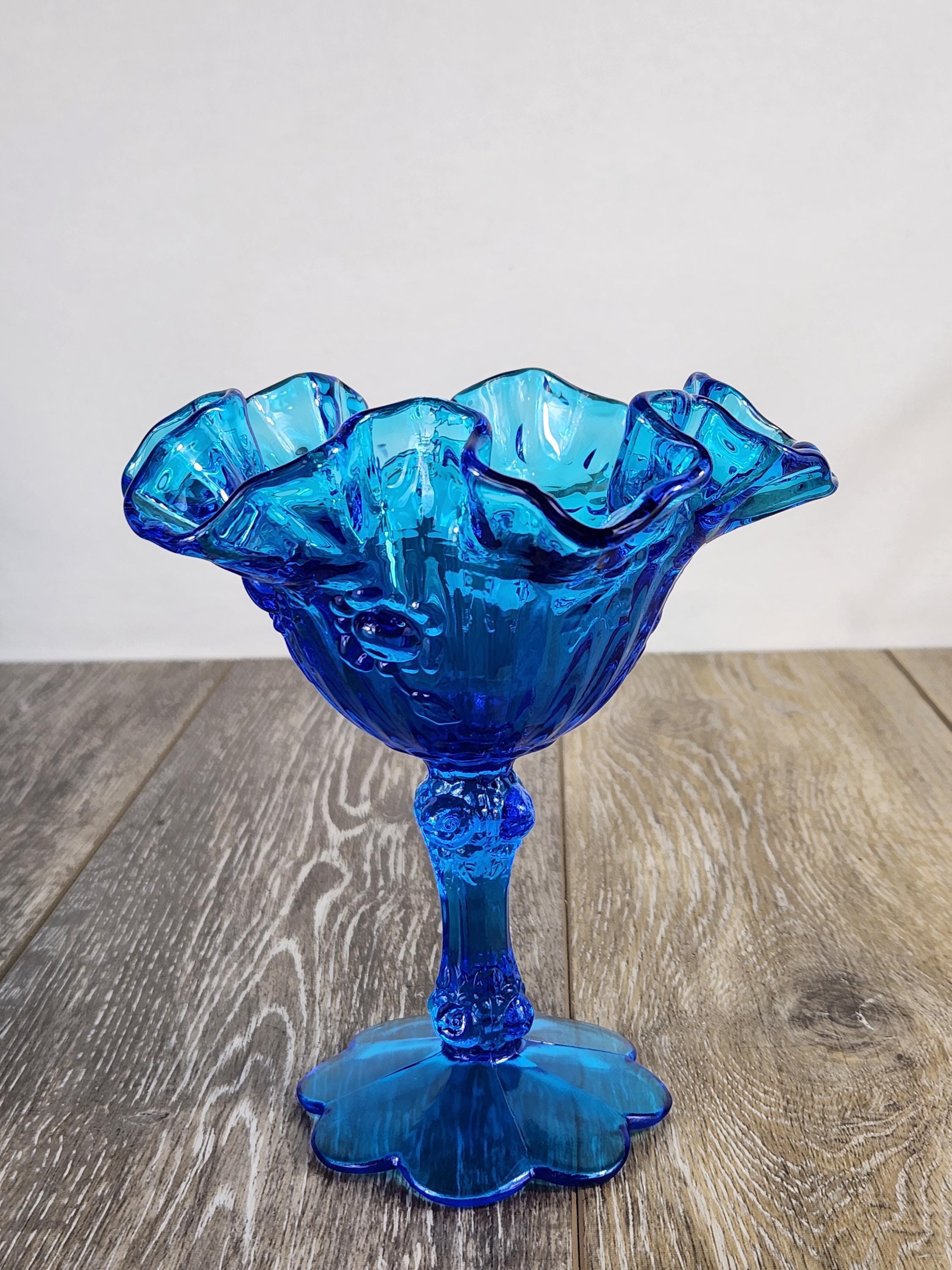 Fenton Glass Candy Dish Blue - Etsy