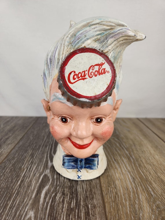 Cast Iron Sprite Boy Head COCA COLA Coin/piggy Bank Coke