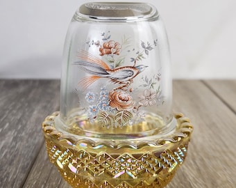 Lámpara de hadas floral de cristal transparente Marigold Carnival - 4" - LEER