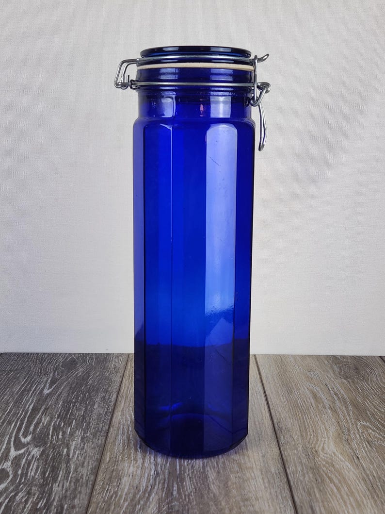 Cobalt Blue Glass Canistersnull