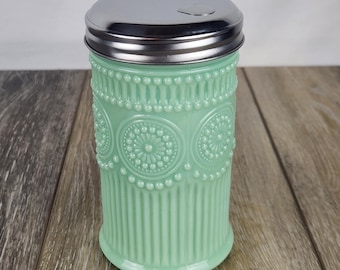 Jadeite Green Milk Glass Sugar Pourer Dispenser - Retro Tableware