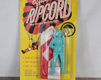 RARE Vintage Official Ripcord Sky Diving Parachutist Toy - SEALED