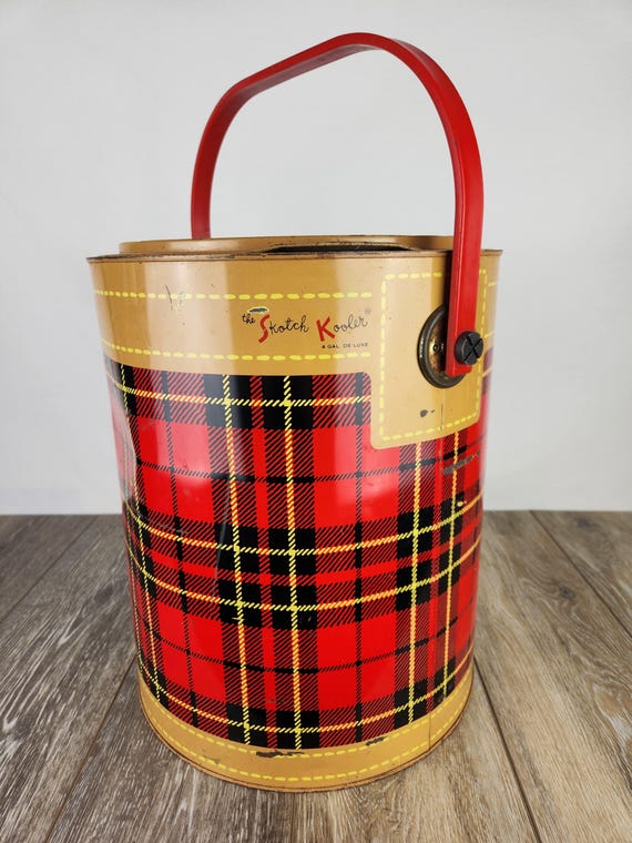 1960's the Skotch Kooler Red Plaid 4 Gallon Scottish Theme