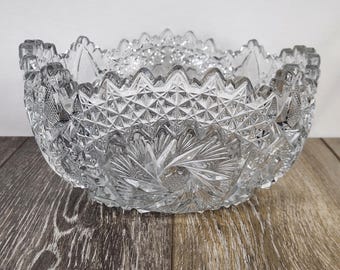 Vintage LE Smith Comet in the Stars Clear Glass Bowl