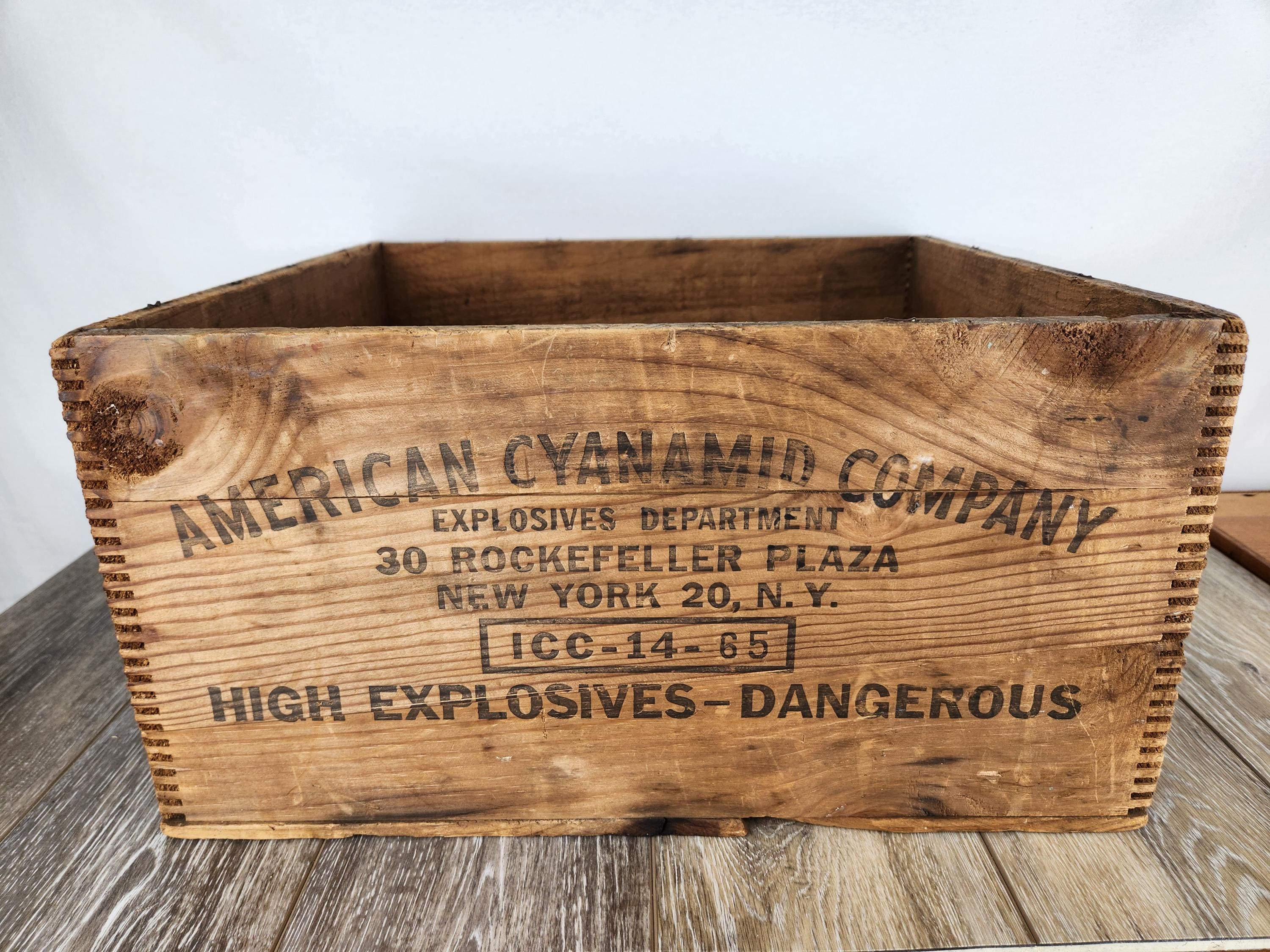 1940's American Cyanamid CO. 50lb Explosives Box Rockafeller Plaza
