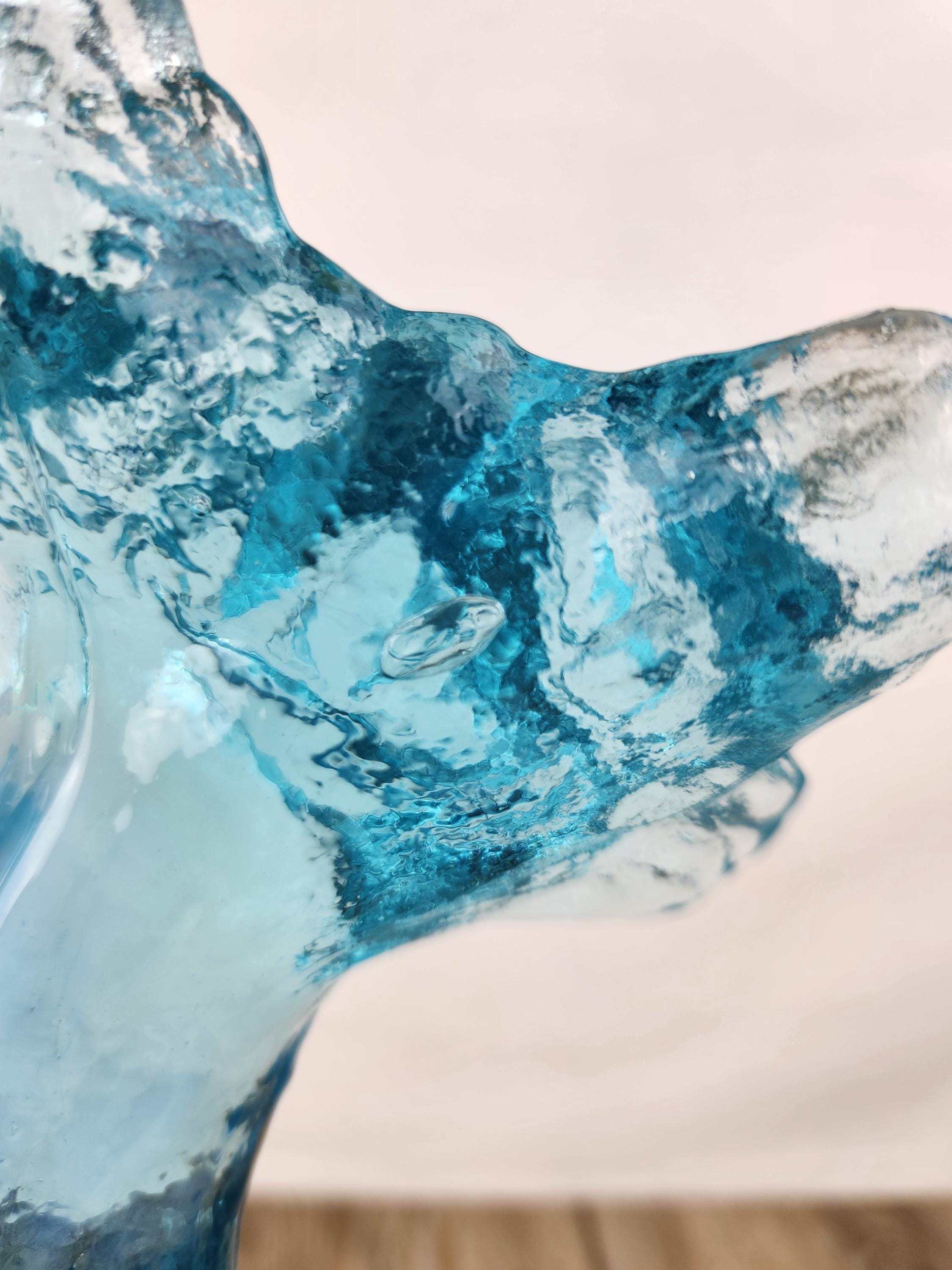 FENTON 花柄 CAT キャット 猫 フェントン ブルーガラス 置物 Fenton 】フェントン カレンダーキャット 9月のネコ（誕生石