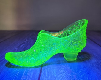 1950代製  FENTON フェントン キャットシューズ 靴 ホブネイル Vintage Fenton Glass High Heel Shoe Cat Head Hobnail Pattern