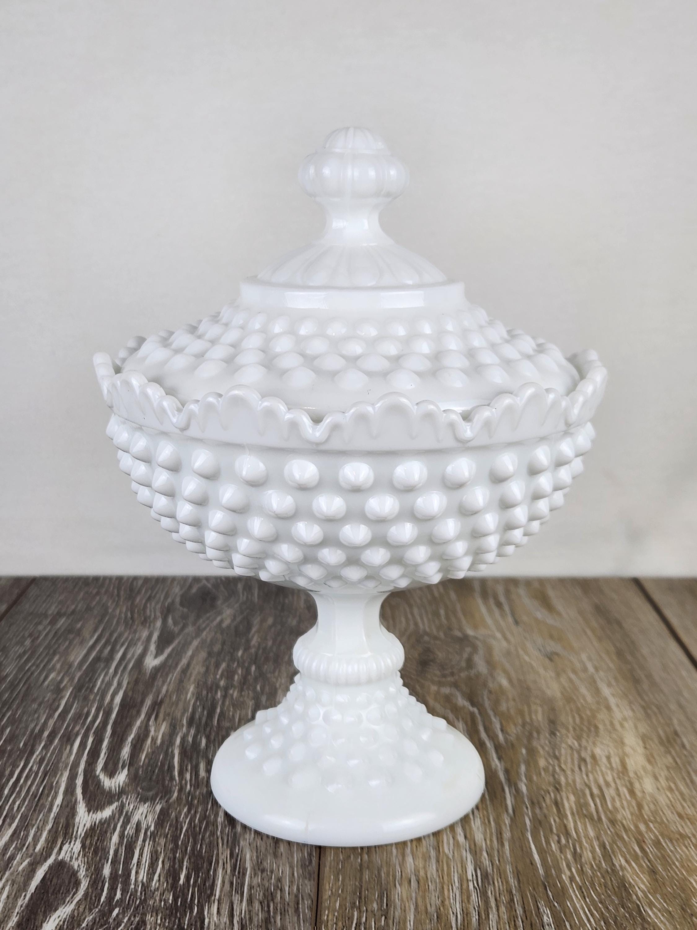 Fenton Milk Glass Candy Dish - Etsy