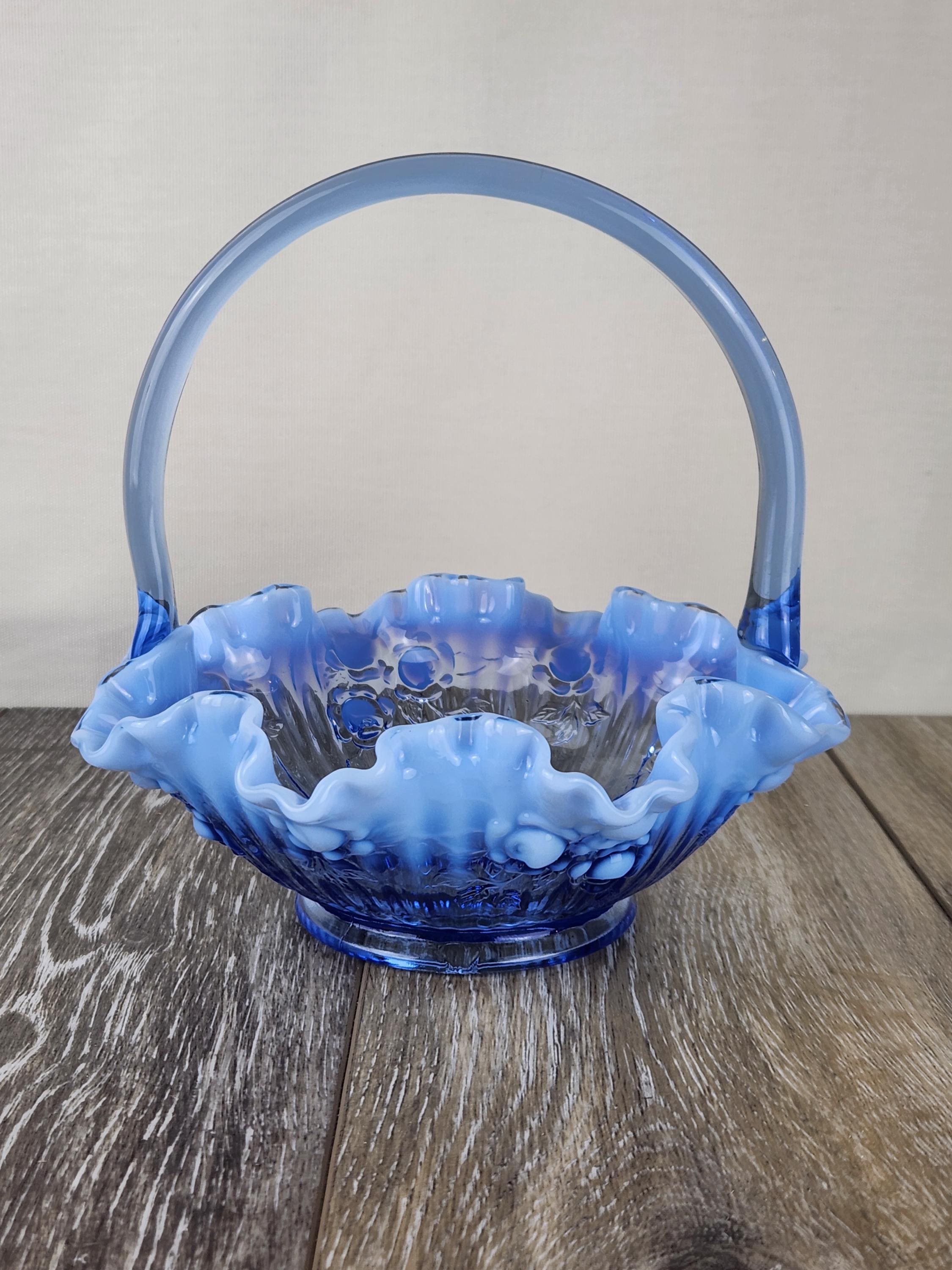 Fenton Blue Basket - Etsy