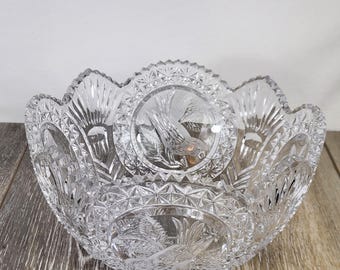 Vintage 1970's Hofbauer The Byrdes Crystal Bowl - 8" Decorative Bowl