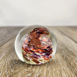 Vintage Art Glass Colorful Swirl Paperweight - Signed Wilkerson 1994