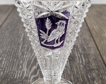 Hofbauer Byrdes Purple Amethyst Crystal Mini Fan Bud Vase - 3.5"