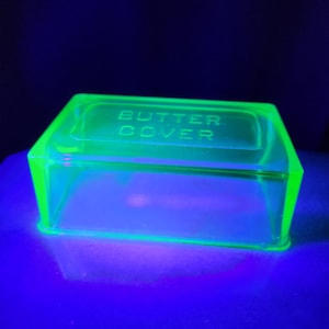 1930’s Hazel Atlas Green Uranium Glass Butter Dish Cover Replacement Lid