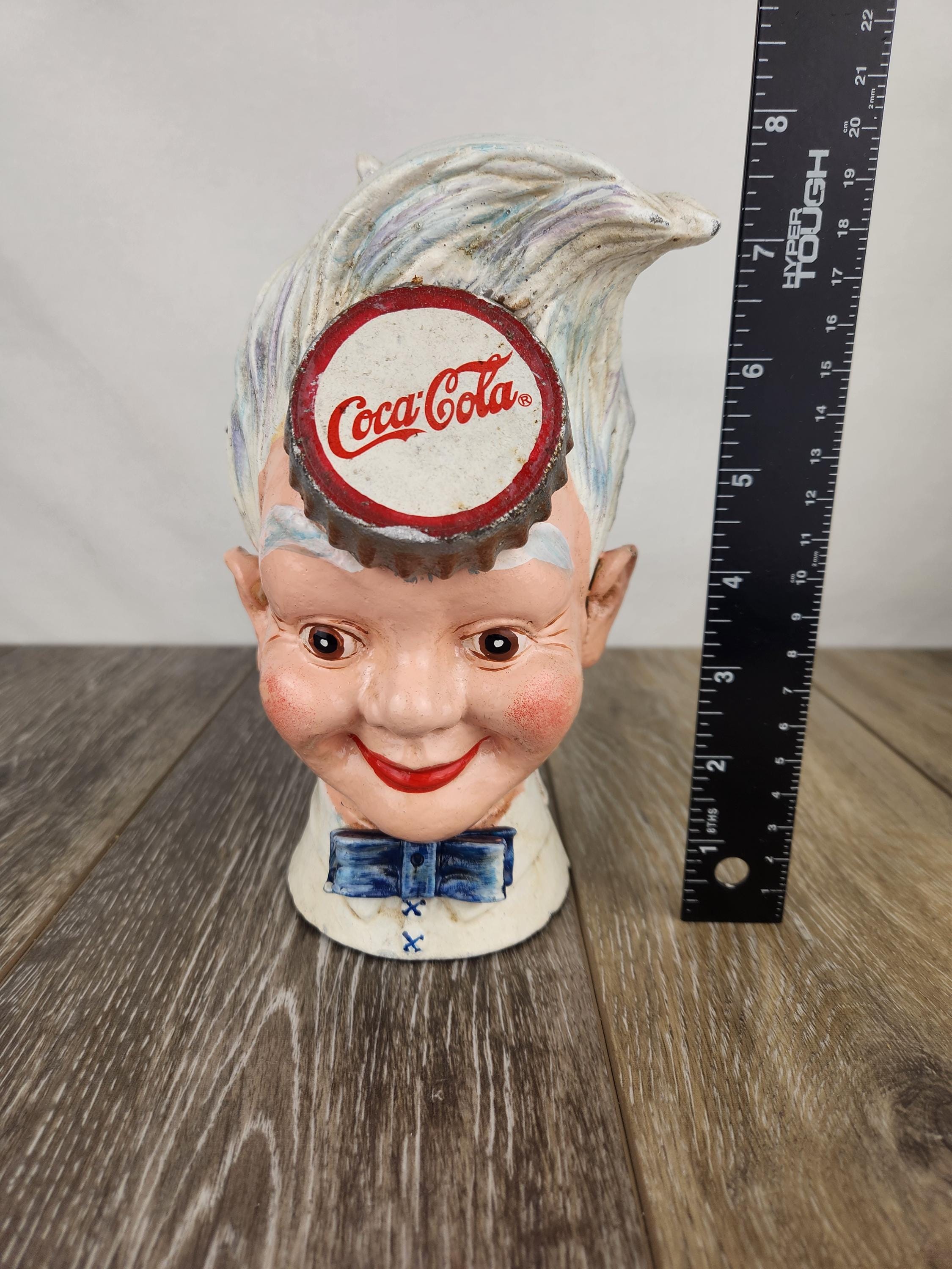 Cast Iron Sprite Boy Head COCA COLA Coin/piggy Bank Coke