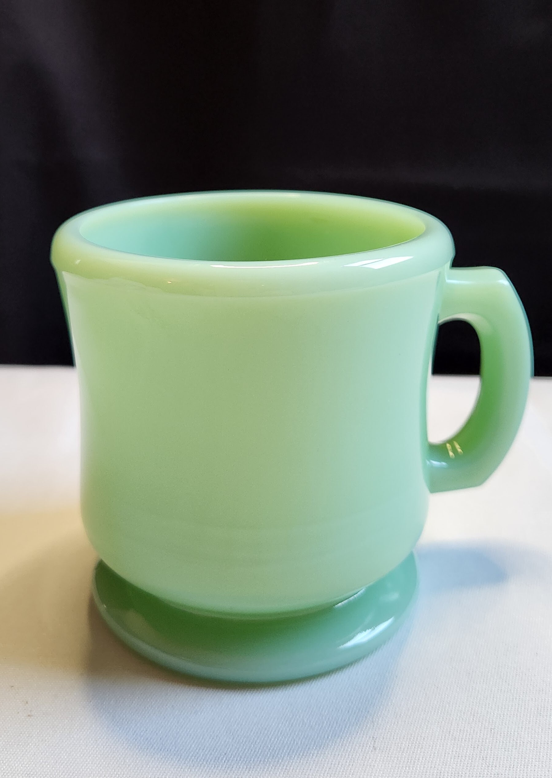 Jadeite Mugs With Roosters Set of Two Vintage Style Jadeite Dcup Mugs