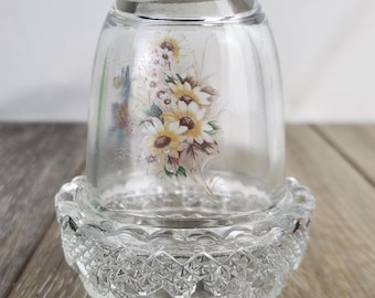 Lámpara de hadas floral de girasol de cristal transparente - 10 cm - LEER