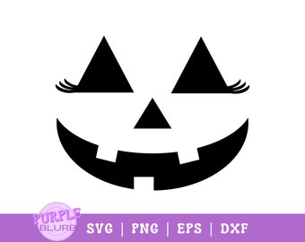 Pumpkin face SVG PNG Jack o lantern svg Jackolantern svg Halloween face svg Pumpkin face lashes svg Cute pumpkin svg Jack o lantern face