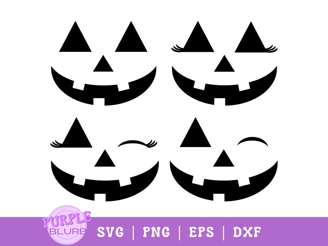 Pumpkin Face SVG - Etsy