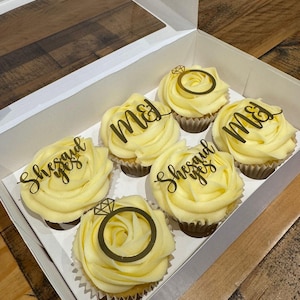 Engagement cupcake toppers