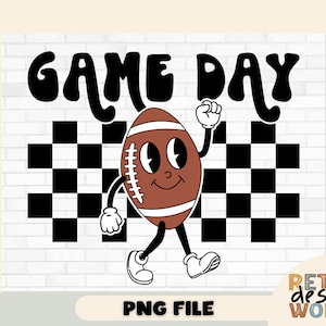 Día del juego divertido Png, Diseño de sublimación del día del juego, Sublimación de fútbol americano retro, Día del juego de fútbol Png, Mamá de fútbol Png, Fútbol Png