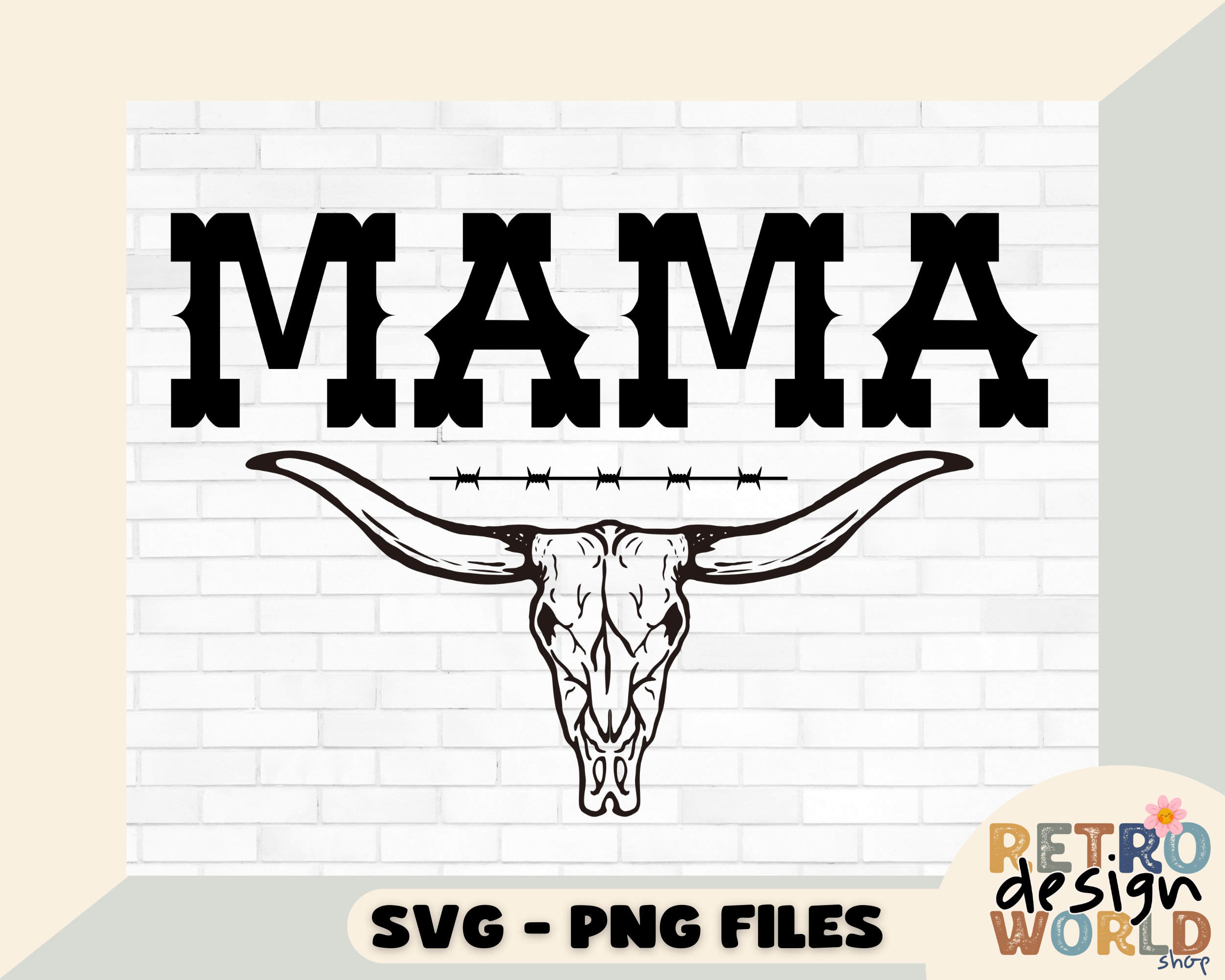 mamamaリピ　ボーンカフ　LOGO Mama Bear Bandana Bow | 030 | Digital File Download | SVG