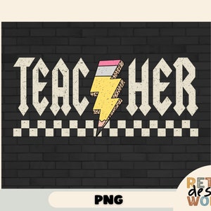 Teacher Lightning Bolt PNG,  White and Black Designs Png, Back To School Kids PNG, ABCD Teacher png