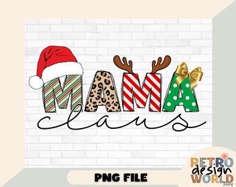 Mama Claus Png, Christmas Png, Retro Christmas Png, Christmas Sublimation, Christmas Mama Png Sublimation, Png for Christmas, Christmas Mama
