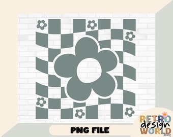 Checkered Flower Png, Groovy Flowers Png, Spring Png, Spring Shirt, Groovy Spring Png, Sublimation Png