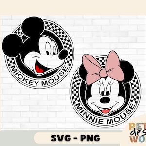 Topolino e Minnie retrò in formato SVG, PNG, Viaggio Disney retrò in formato SVG, Maglietta Topolino e Minnie retrò in formato PNG, Maglietta Topolino a scacchi in formato PNG, Viaggio Disney in formato PNG