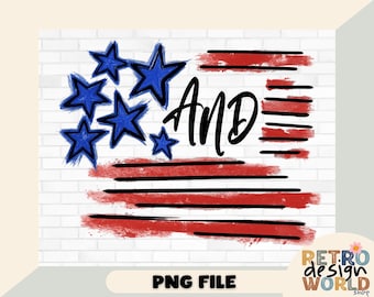 4 juli png, Stars and Stripes png, digitale download, Independence Day png, Amerikaanse vlag png, sublimatie png, 4 juli shirtontwerp