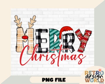 Frohe Weihnachten Png, Frohe Weihnachten Doddle PNG, Weihnachtssublimationshemd, Weihnachten Png, Retro Weihnachten Png, Sublimationsdesign