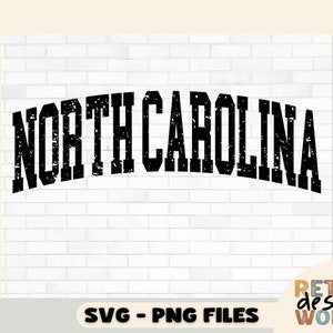 North Carolina Varsity Font Svg, Solid and Distressed Svg, Png Files, North Carolina Svg, North Carolina Png, North Carolina Cricut,Carolina