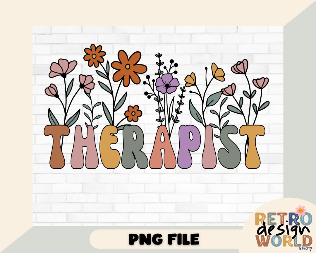 Retro Flowers Therapist Png, Therapist Png, Floral Therapist Png ...